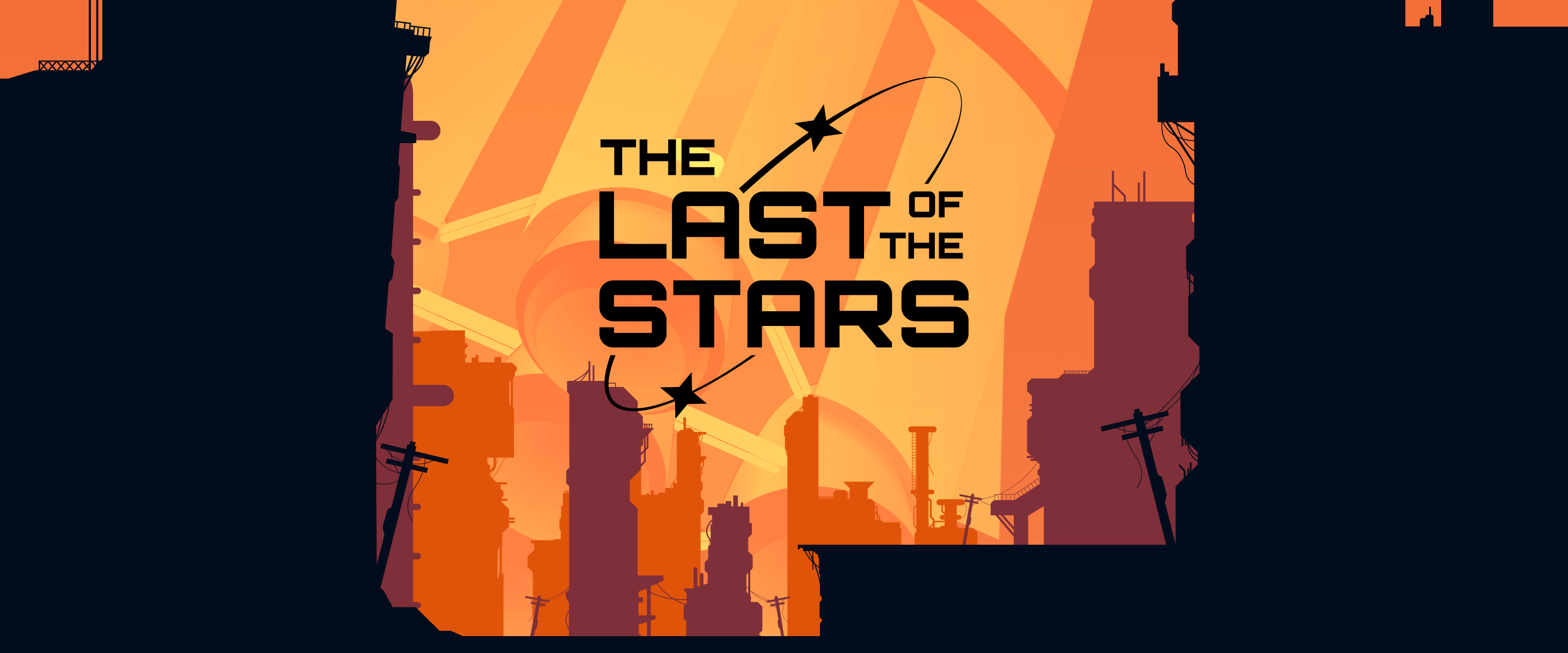 The Last of the Stars title artwork over an orange collapsing city