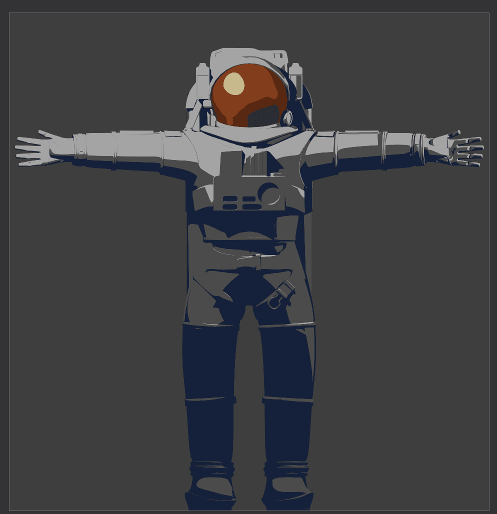 Non-photorealistic render of the astronaut model