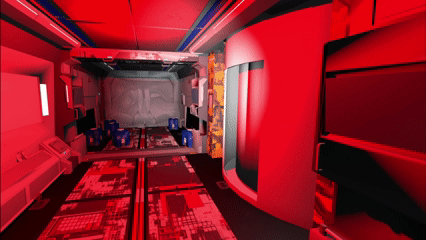 VR gameplay demonstrating physical elevator interaction